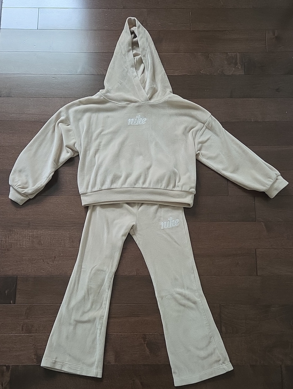 Nike Kids Cream Hoodie & Flare Joggers Set